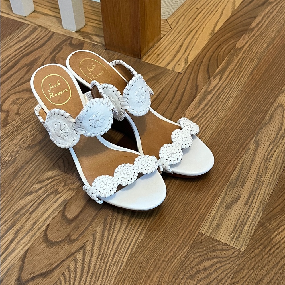 Jack Rodger’s slide heeled sandals white